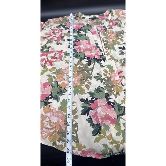 Torrid Women’s Georgette Pink Floral Zip Front Cap Sleeve Blouse Top Sz 1X - Picture 8 of 8